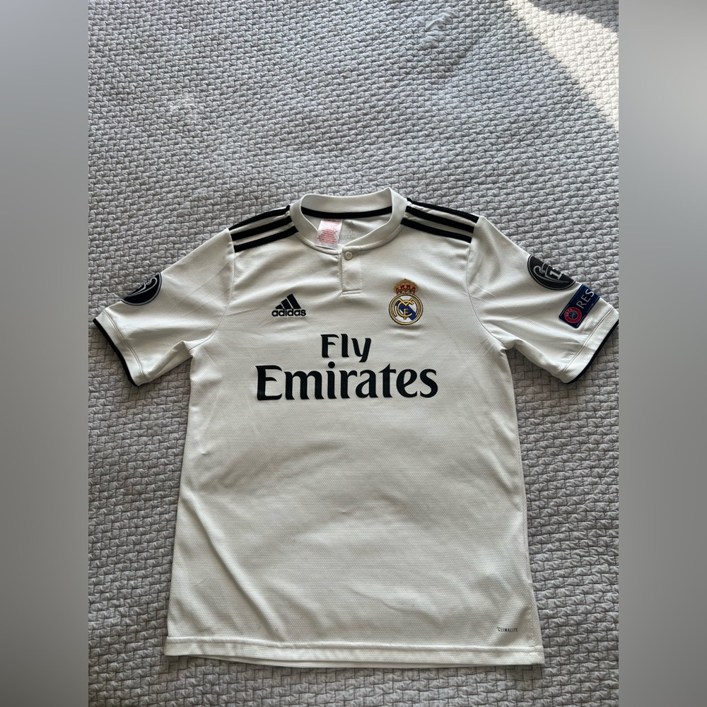 Adidas Real Madrid Kids' White Fly Emirates Soccer Jersey